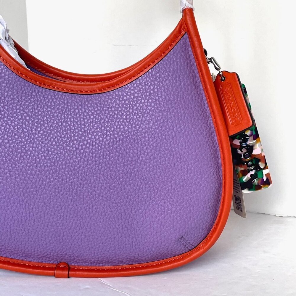 Coach Ergo Bag Coachtopia Purple Shoulder Bag 90s Leather CK112 Iris Sun Orange - Picture 3 of 9